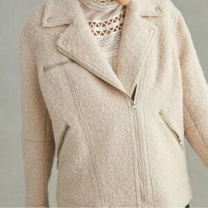Anthropologie Longline Wool Moto Jacket size L